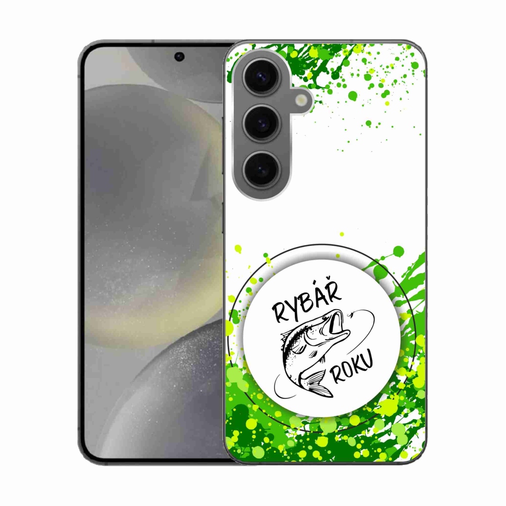 Gélový kryt mmCase na Samsung Galaxy S24 - rybár roka biele pozadie