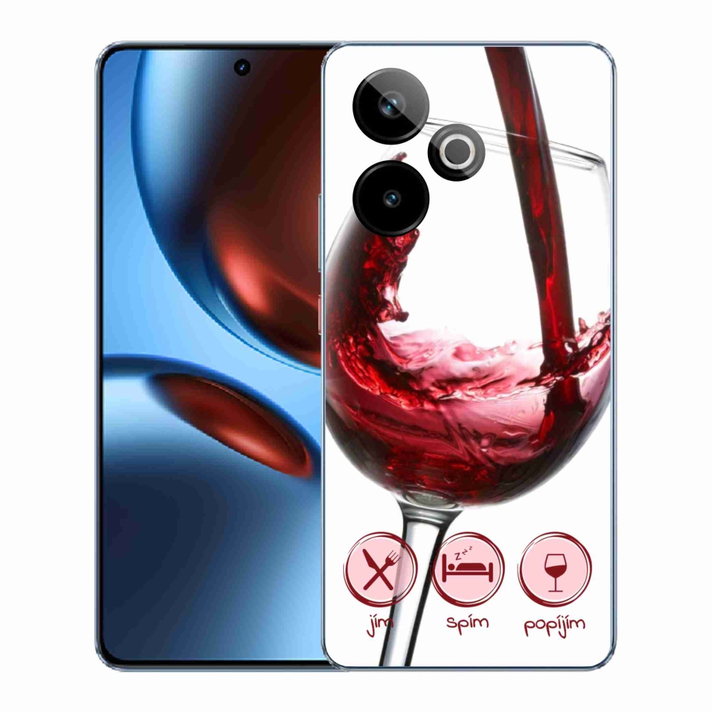 Gélový kryt mmCase na Realme GT 7 5G/GT 7T 5G - pohár vína červené