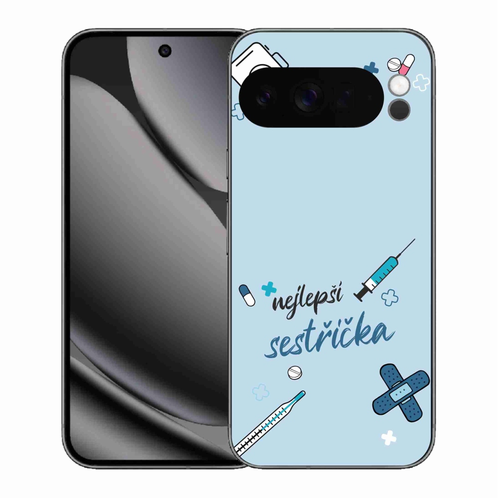 Gélový kryt mmCase na Google Pixel 10 Pro XL - najlepšia sestrička modré pozadie