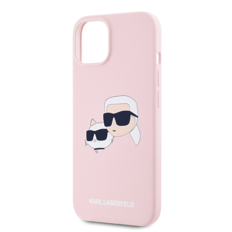 Karl Lagerfeld Liquid Silicone Double Heads Magsafe Zadný Kryt pre iPhone 14 Pink