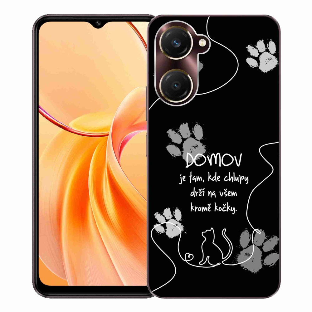 Gélový kryt mmCase na Vivo Y28s 5G - mačacie motív čierne pozadie