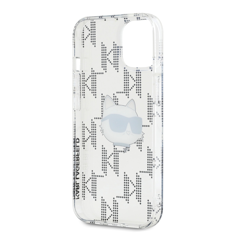 Karl Lagerfeld IML Electroplated Choupette Head Zadný Kryt pre iPhone 15 Transparent