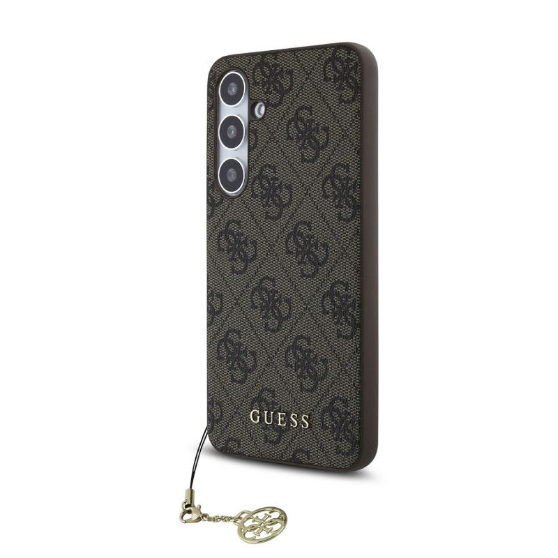 Guess 4G Charm Zadní Kryt pre Samsung Galaxy S24 FE Brown