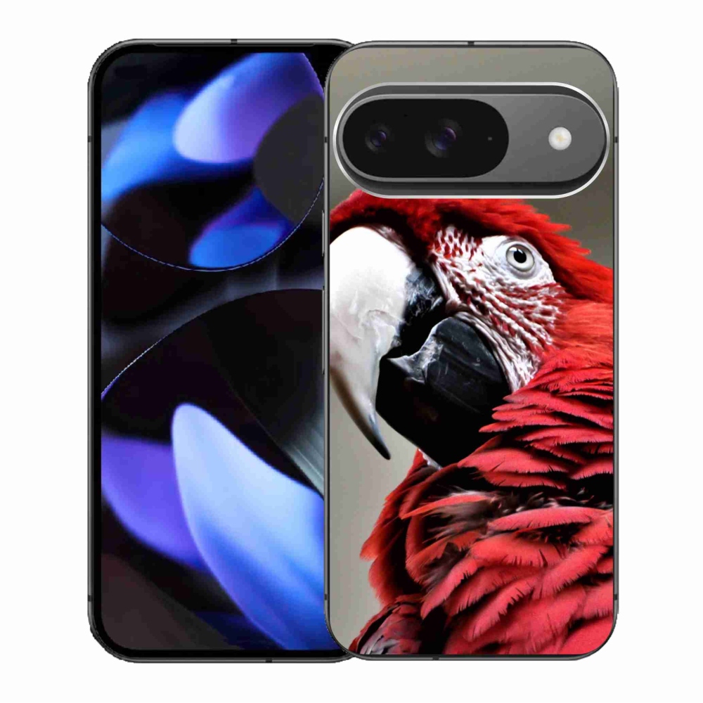 Gélový obal mmCase na Google Pixel 9/9 Pro - papagáj ara červený
