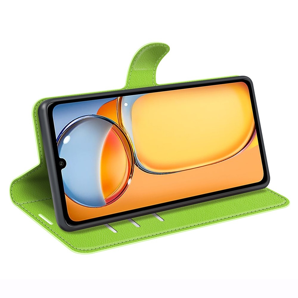 Litchi knižkové púzdro na Xiaomi Poco C65/Redmi 13C - zelené