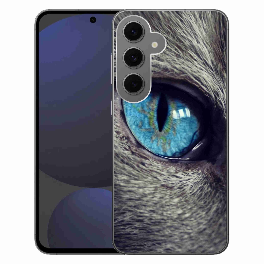 Gélový kryt mmCase na Samsung Galaxy S24 FE - modré mačacie oko