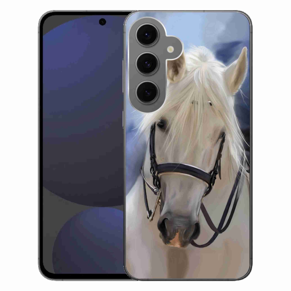 Gélový kryt mmCase na Samsung Galaxy S24 FE - biely kôň