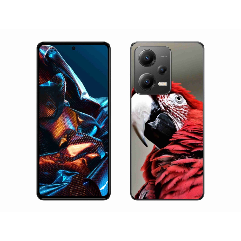 Gélový obal mmCase na mobil Xiaomi Redmi Note 12 Pro 5G - papagáj ara červený