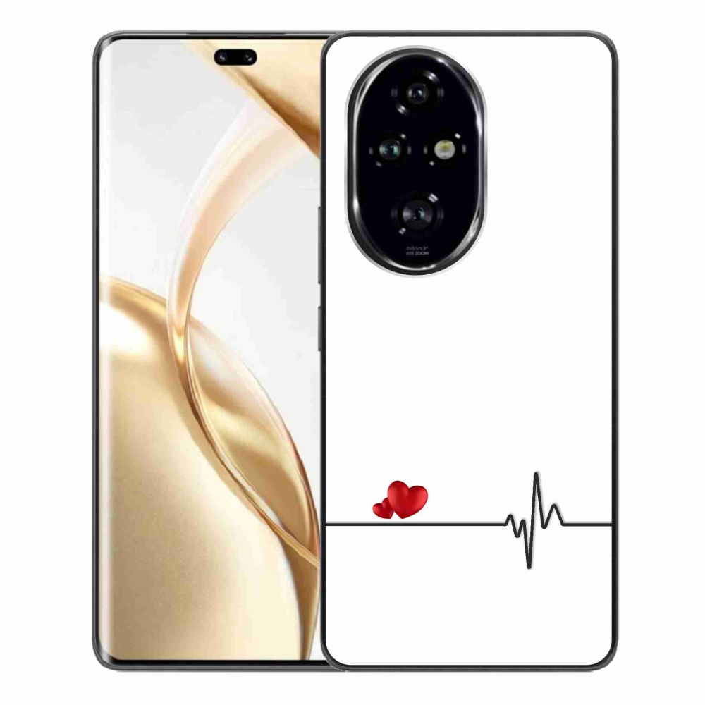 Gélový kryt mmCase na Honor 200 Pro 5G - srdce a tep biele pozadie