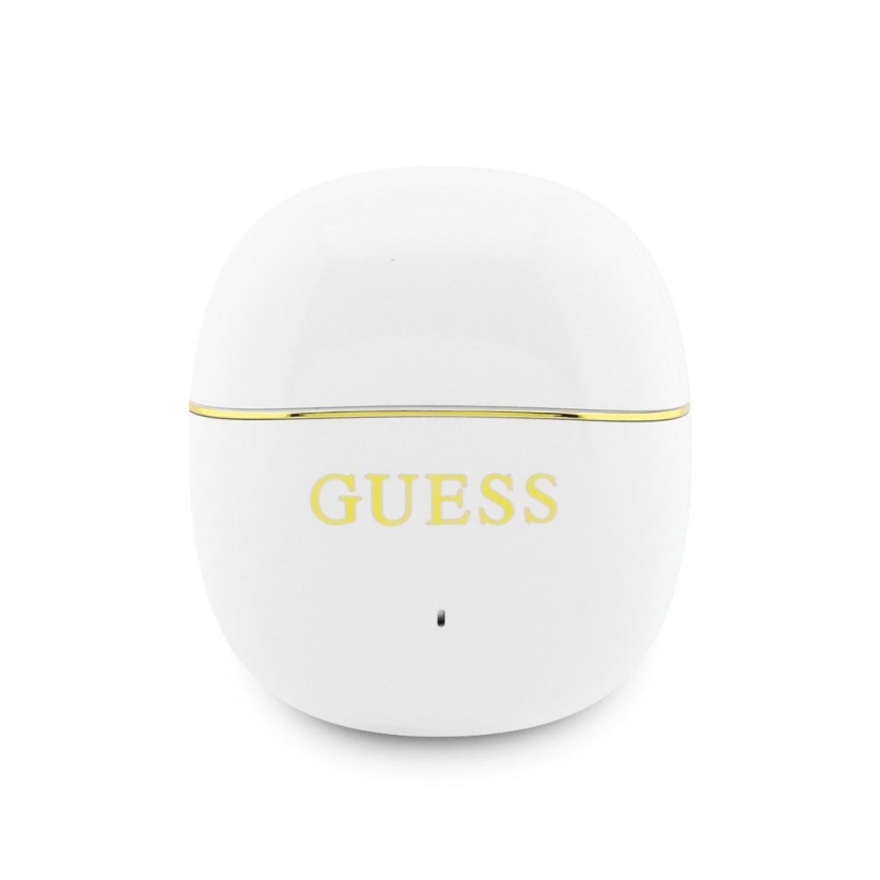 Bezdrôtové slúchadlá Guess Gold Line Glossy Classic Logo TWS, biele