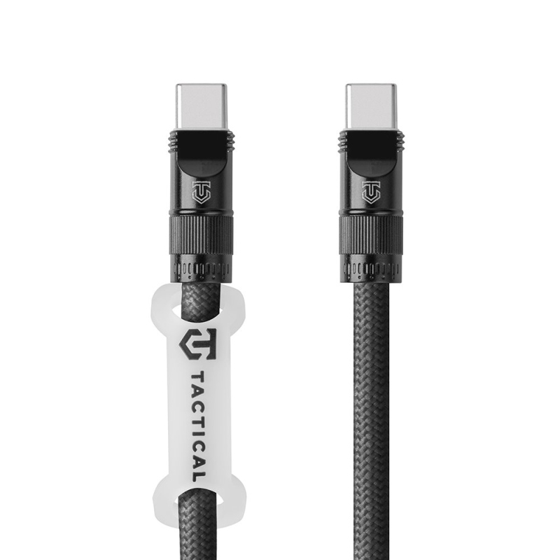 Taktický drôtový had USB-C 1,2 m čierny