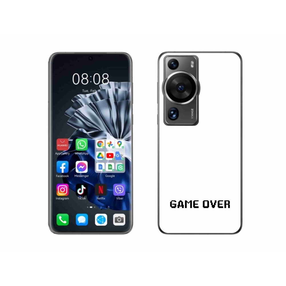 Gélový kryt mmCase na Huawei P60 Pro - game over biele pozadie