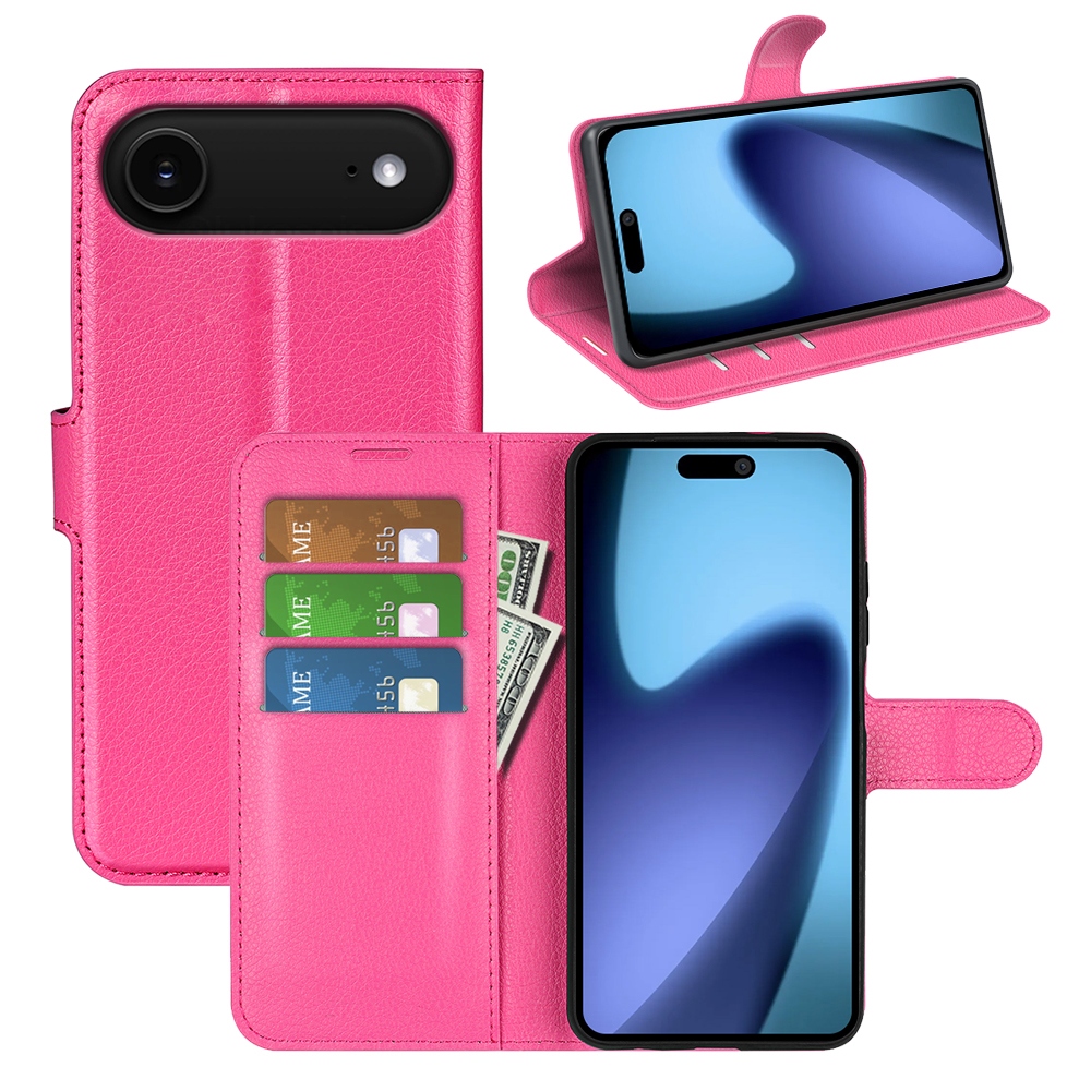 Litchi knižkové púzdro na iPhone 17 Air - rose