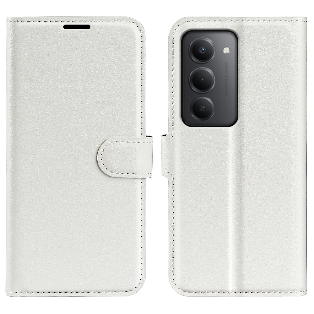 Litchi knižkové púzdro na Xiaomi Redmi 15 4G/5G (171mm) - biele