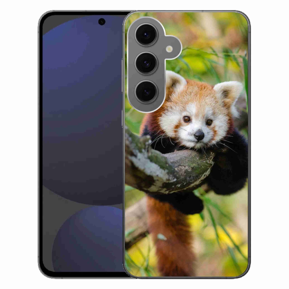 Gélový kryt mmCase na Samsung Galaxy S24 FE - panda červená
