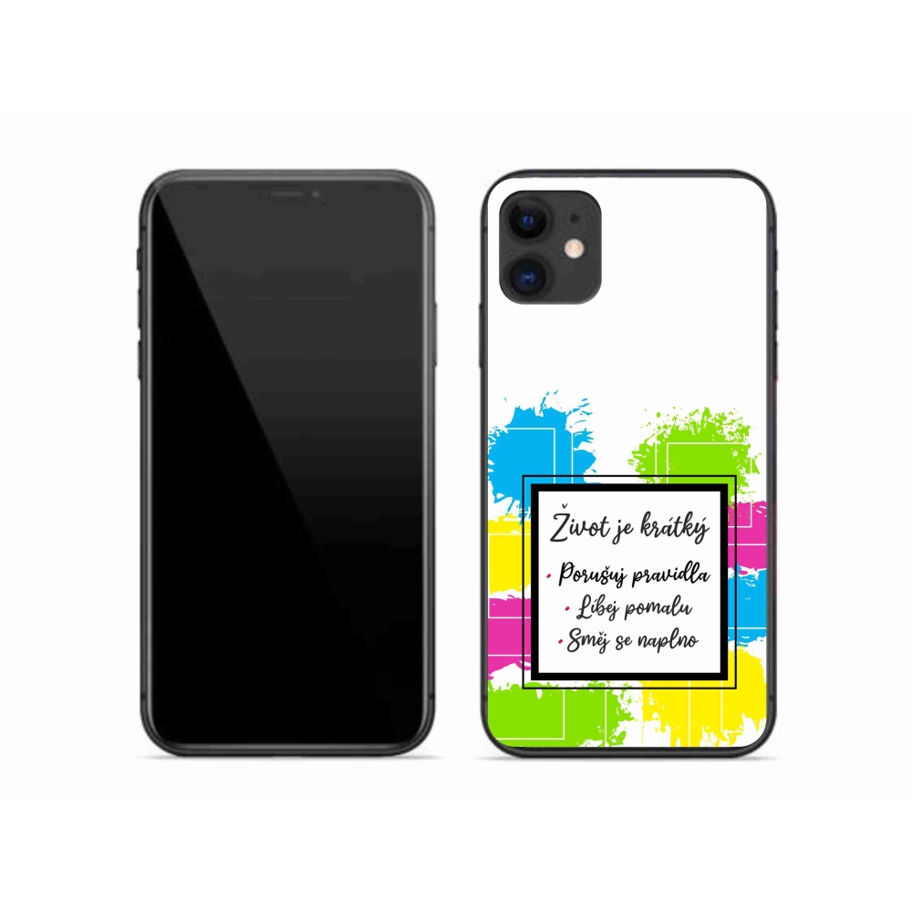 Gélový kryt mmCase na iPhone 11 - citát 5 biele pozadie