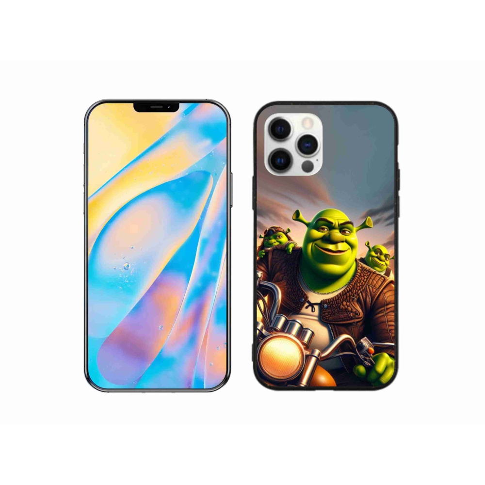 Gélový kryt mmCase na iPhone 12 Pro - shrek na motorke