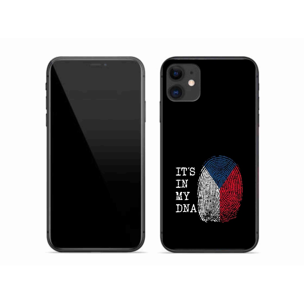 Gélový kryt mmCase na iPhone 11 - vlajka odtlačok prsta čierne pozadie