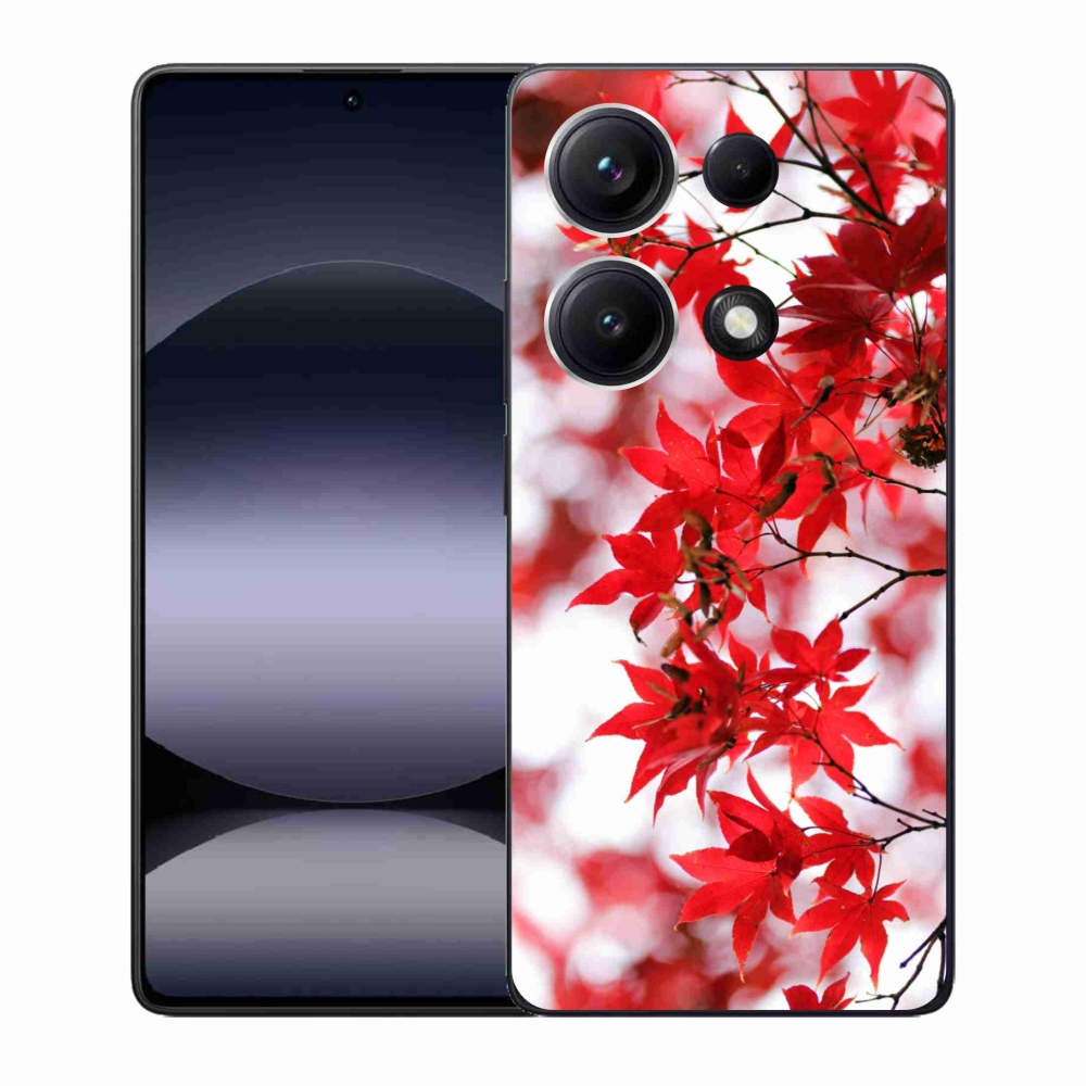 Gélový kryt mmCase na Xiaomi Redmi Note 14S - červené listy