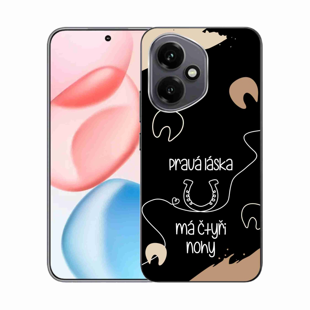 Gélový kryt mmCase na Honor 400 - konský motív čierne pozadie