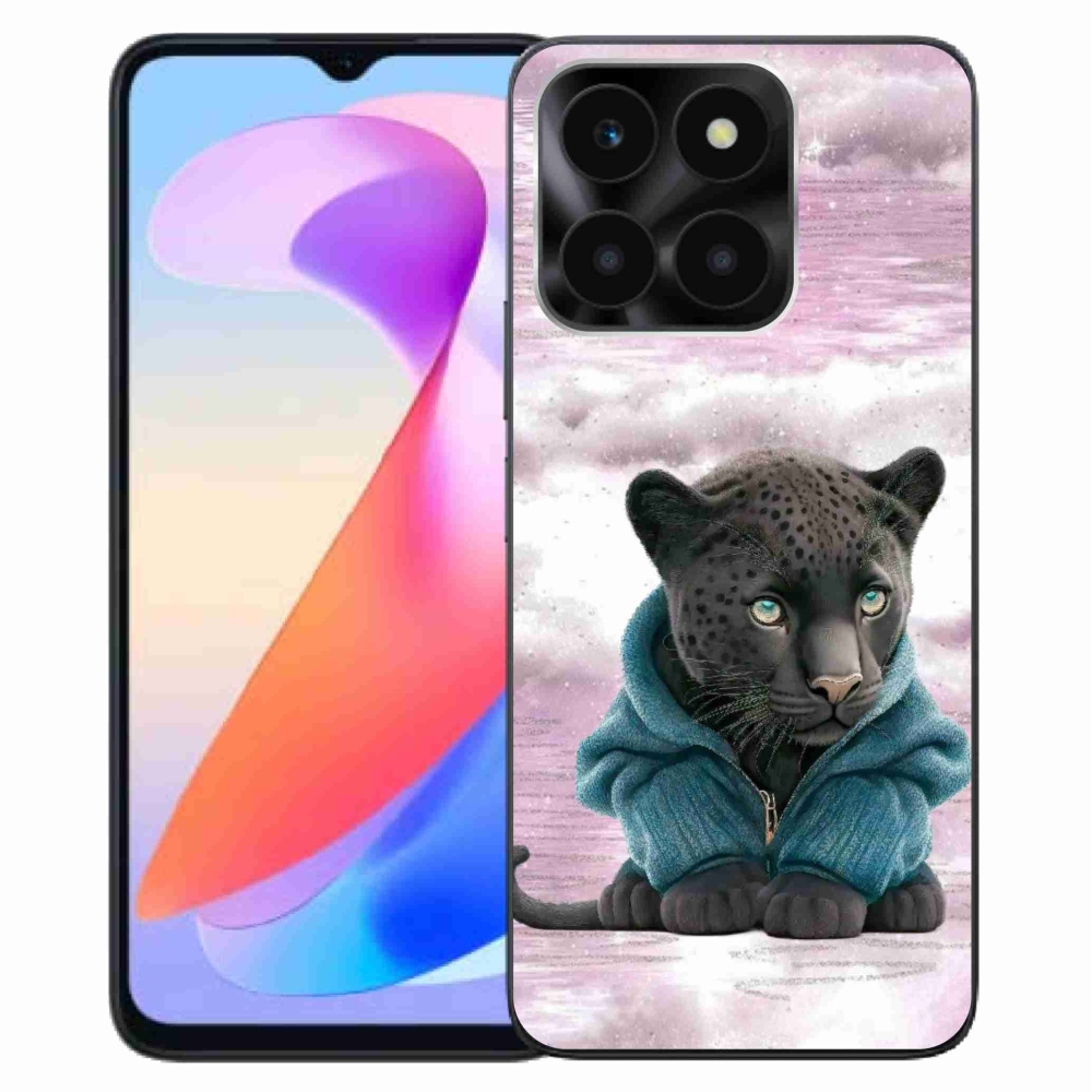 Gélový kryt mmCase na Honor X6a - čierny panter vo svetri