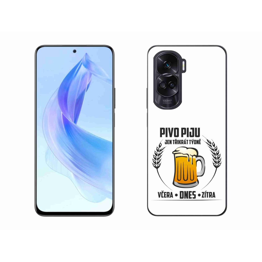 Gélový kryt mmCase na Honor 90 Lite - pivný motív biele pozadie