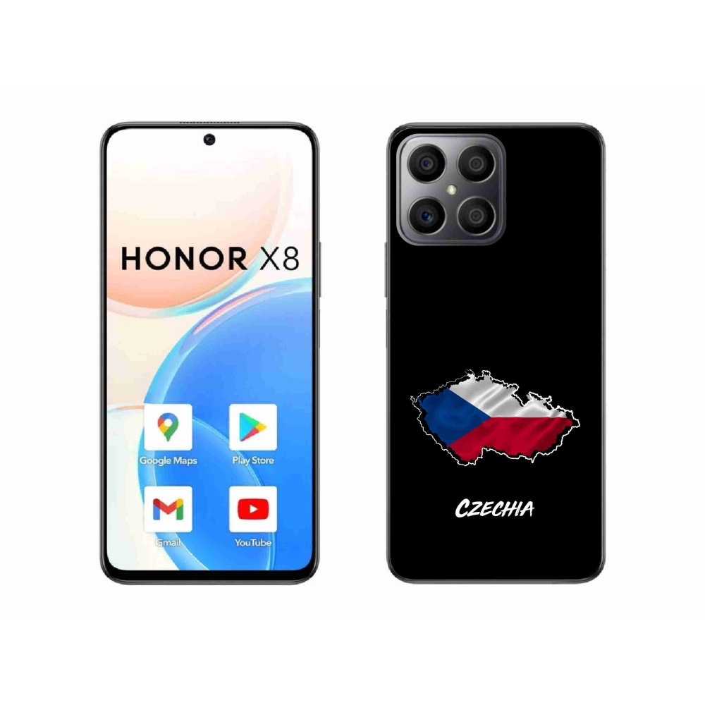 Gélový kryt mmCase na Honor X8 4G - Czechia čierne pozadie
