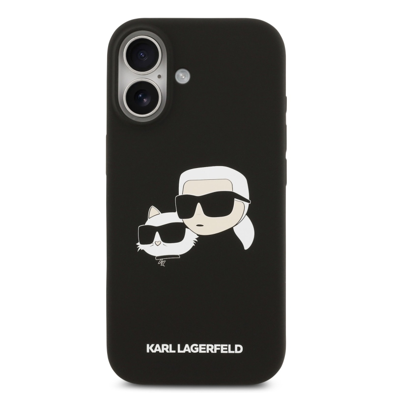 Karl Lagerfeld Liquid Silicone Double Heads MagSafe zadný kryt pre iPhone 17 Black