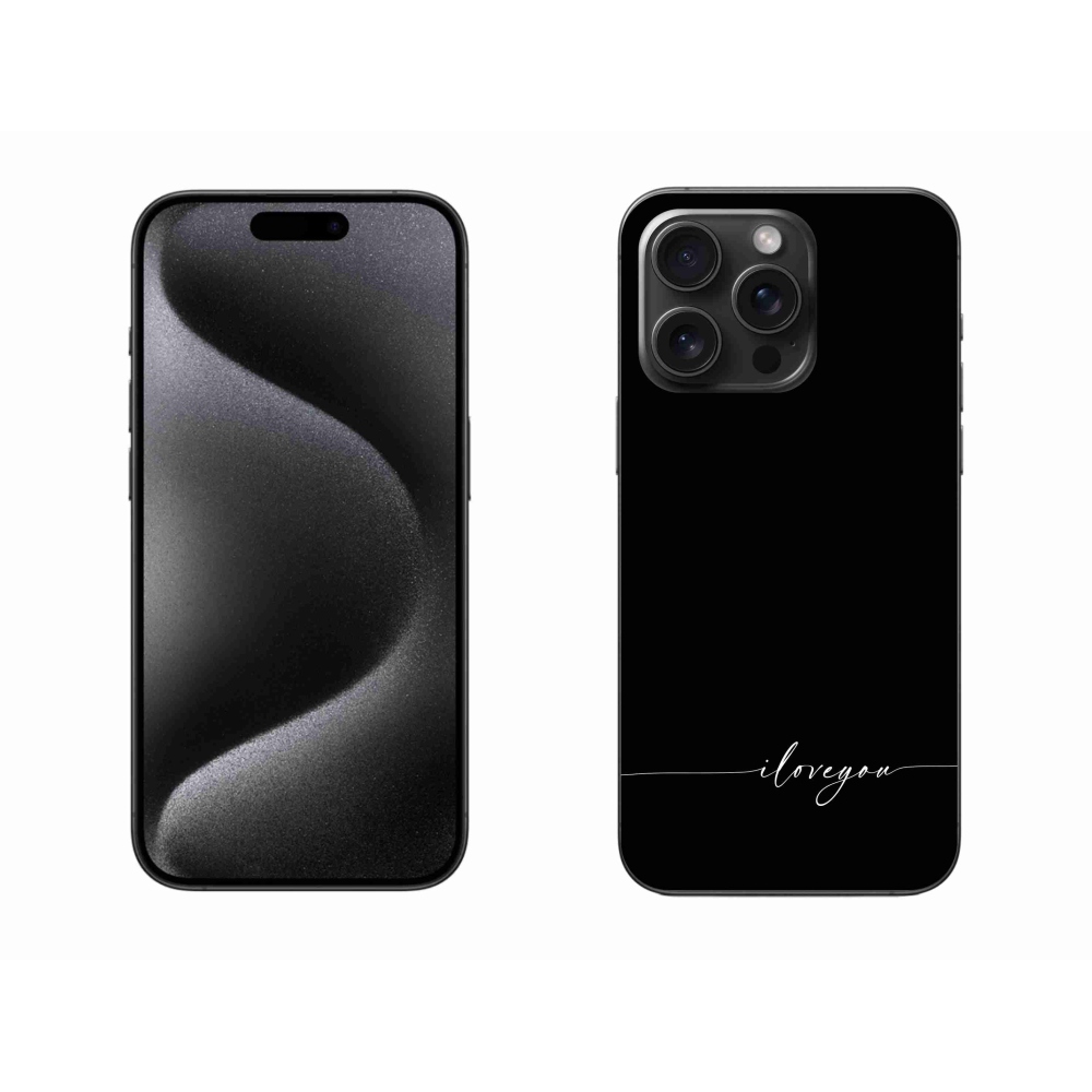 Gélový kryt mmCase na iPhone 15 Pro Max - I love you čierne pozadie