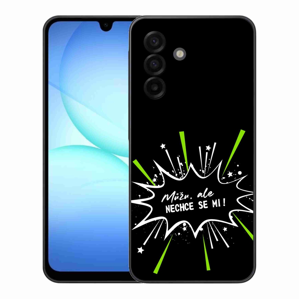 Gélový kryt mmCase na Samsung Galaxy A17 4G/5G - vtipný text 11 čierne pozadie