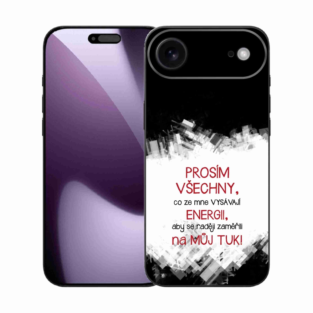 Gélový kryt mmCase na iPhone 17 Air - vtipný text 1 červený