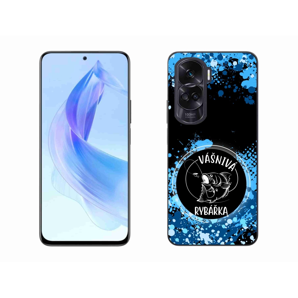 Gélový kryt mmCase na Honor 90 Lite - vášnivá rybárka čierne pozadie
