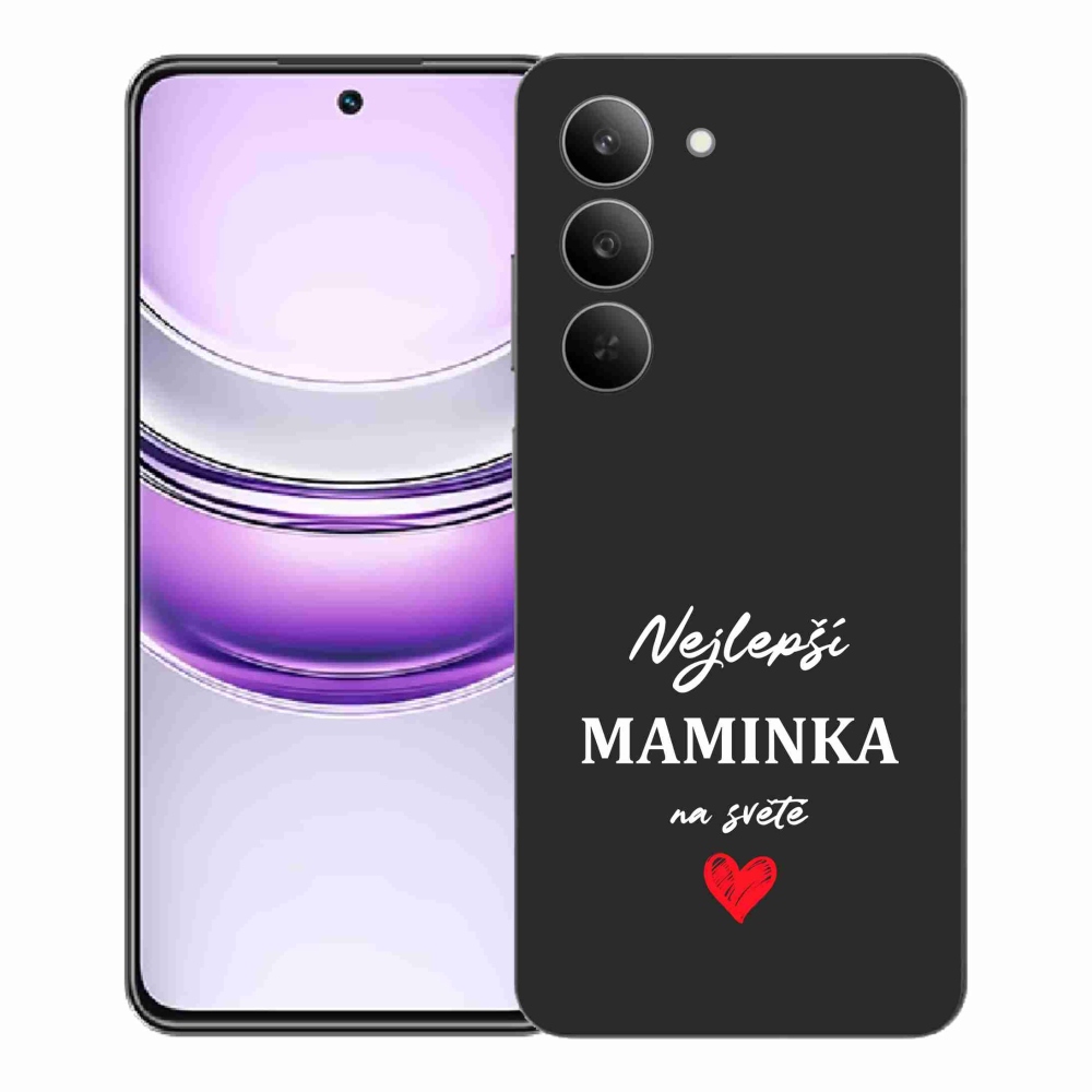 Gélový kryt mmCase na Realme 14x 5G - najlepšia mamička 1 čierne pozadie