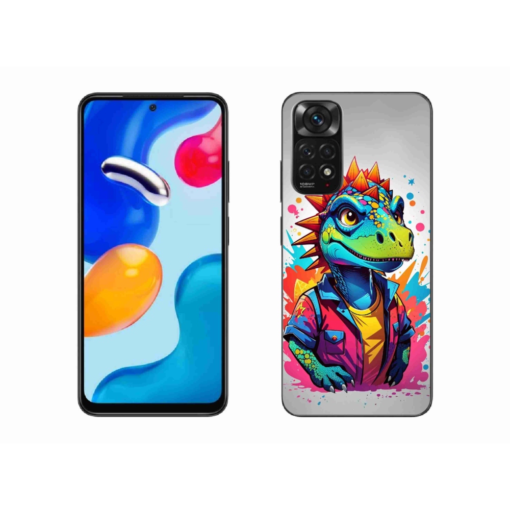 Gélový kryt mmCase na Xiaomi Redmi Note 11S 4G - farebný dinosaurus