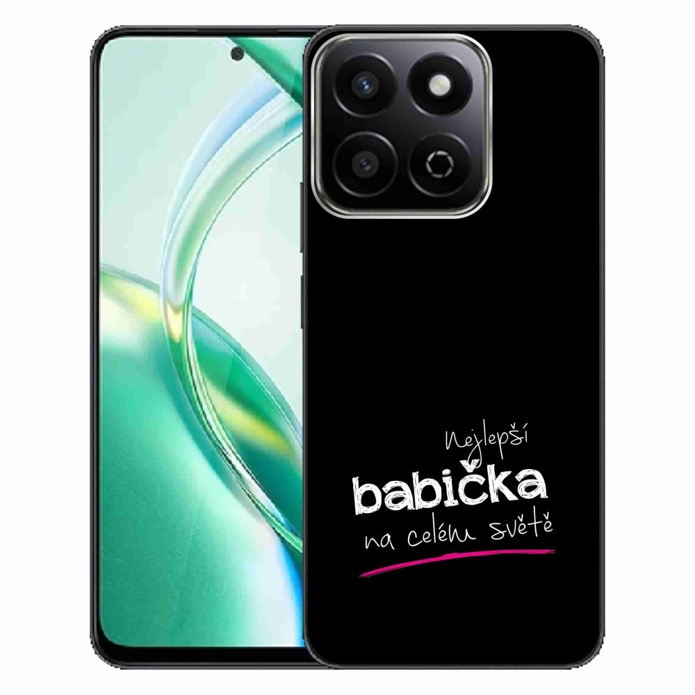 Gélový kryt mmCase na Honor 200 Smart 5G - najlepšia babička 4 čierne pozadie
