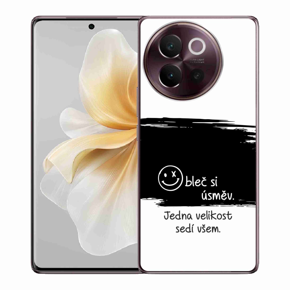 Gélový kryt mmCase na Vivo V40 Lite 5G - vtipný text 8 čiernobiele pozadie