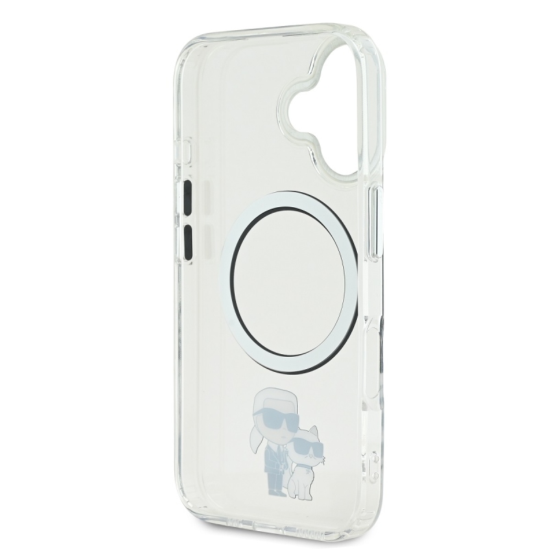 Karl Lagerfeld IML Karl a Choupette MagSafe Zadný Kryt pre iPhone 16 Transparent