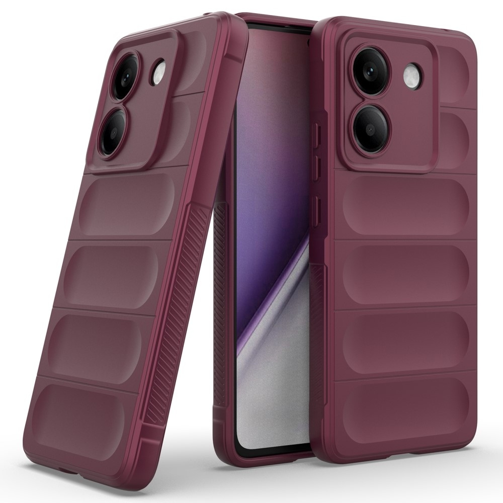 Rugg odolný gélový obal na Xiaomi Poco M7 Pro 5G - vínový