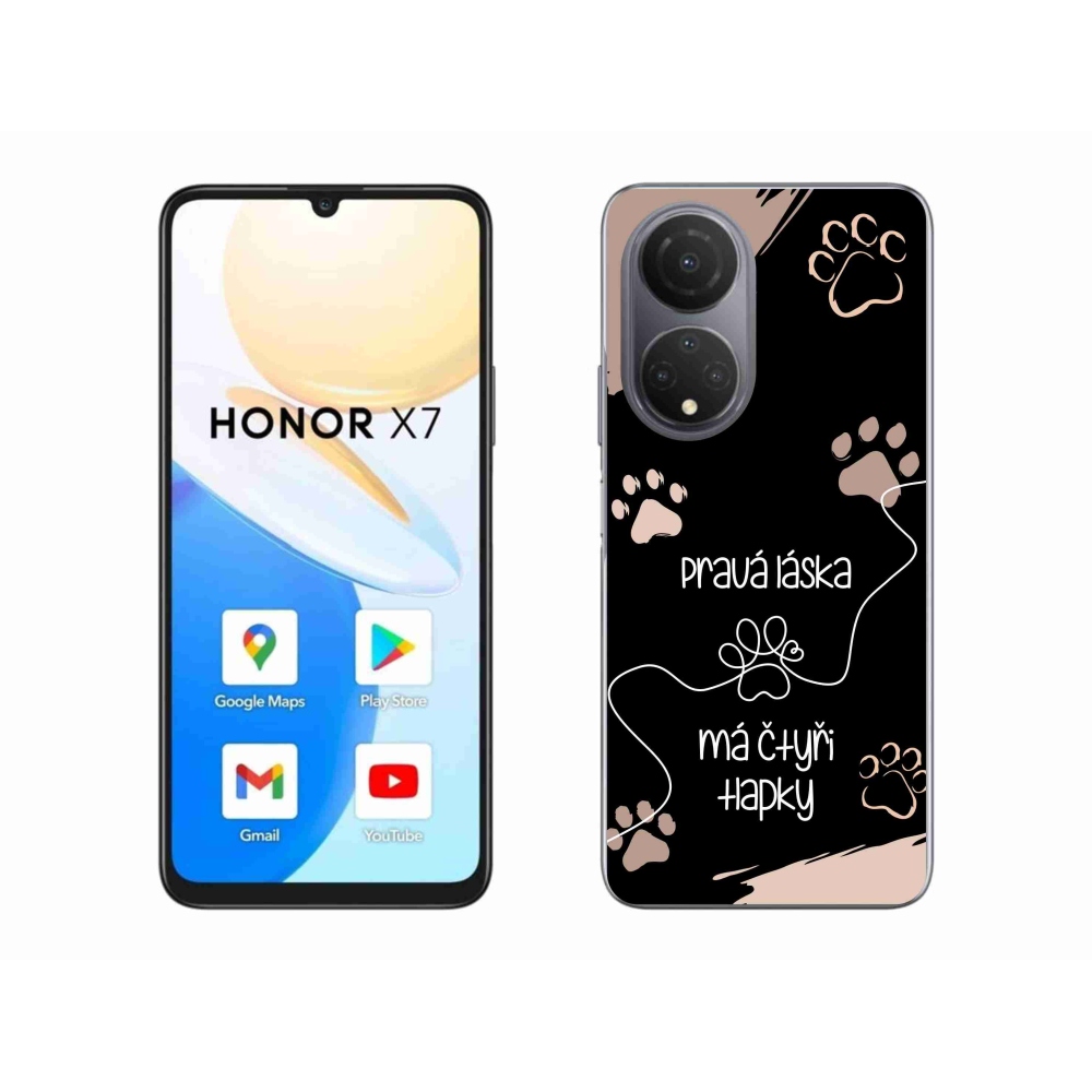 Gélový kryt mmCase na Honor X7 - psí motív 1 čierne pozadie