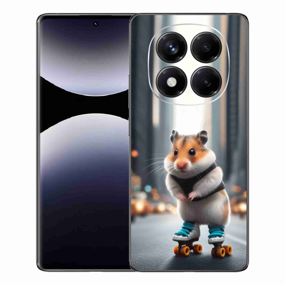 Gélový kryt mmCase na Xiaomi Redmi Note 14 Pro - škrečok na korčuliach