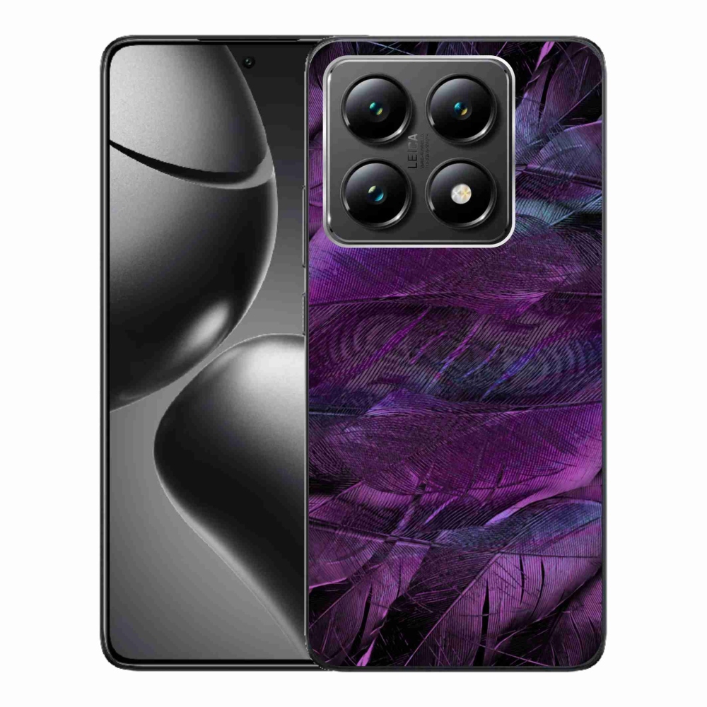 Gélový kryt mmCase na Xiaomi 14T - fialové pierka