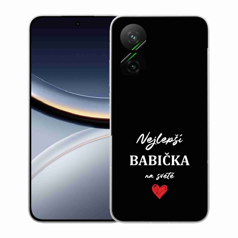 Gélový kryt mmCase na Xiaomi Poco F7 5G - najlepšia babička 1 čierne pozadie