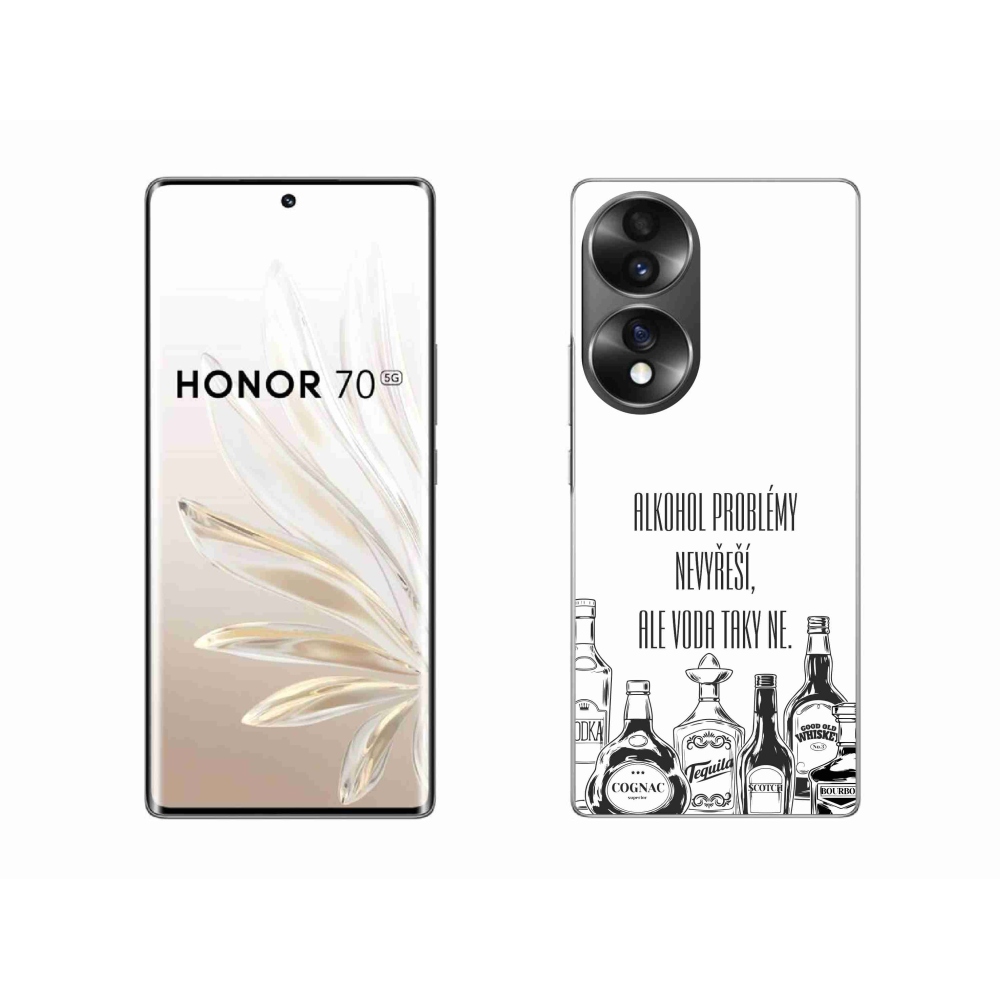 Gélový kryt mmCase na Honor 70 - vtipný text biele pozadie