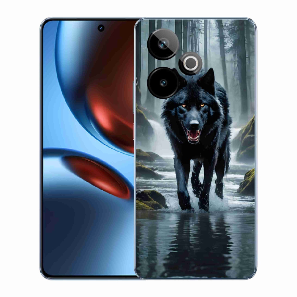 Gélový kryt mmCase na Realme GT 7 5G/GT 7T 5G - čierny vlk