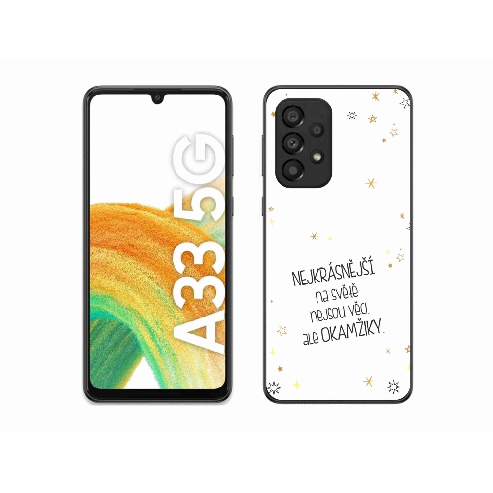 Gélový kryt mmCase na Samsung Galaxy A33 5G - citát 4 biele pozadie