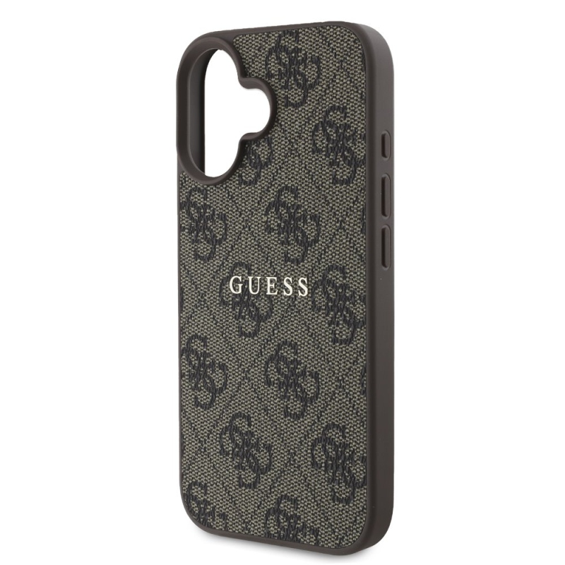Guess PU 4G Classic Logo MagSafe zadný kryt pre iPhone 16 Plus Brown