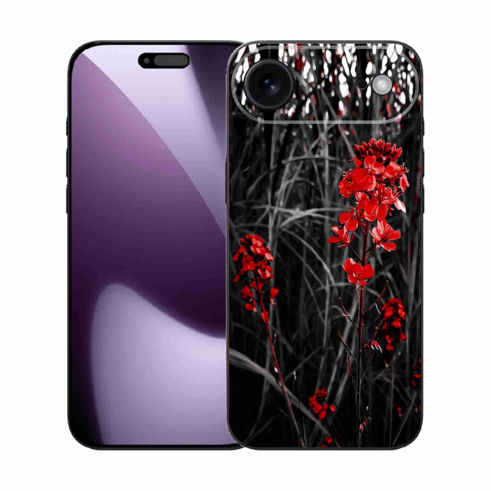 Gélový kryt mmCase na iPhone 17 Air - červená rastlina