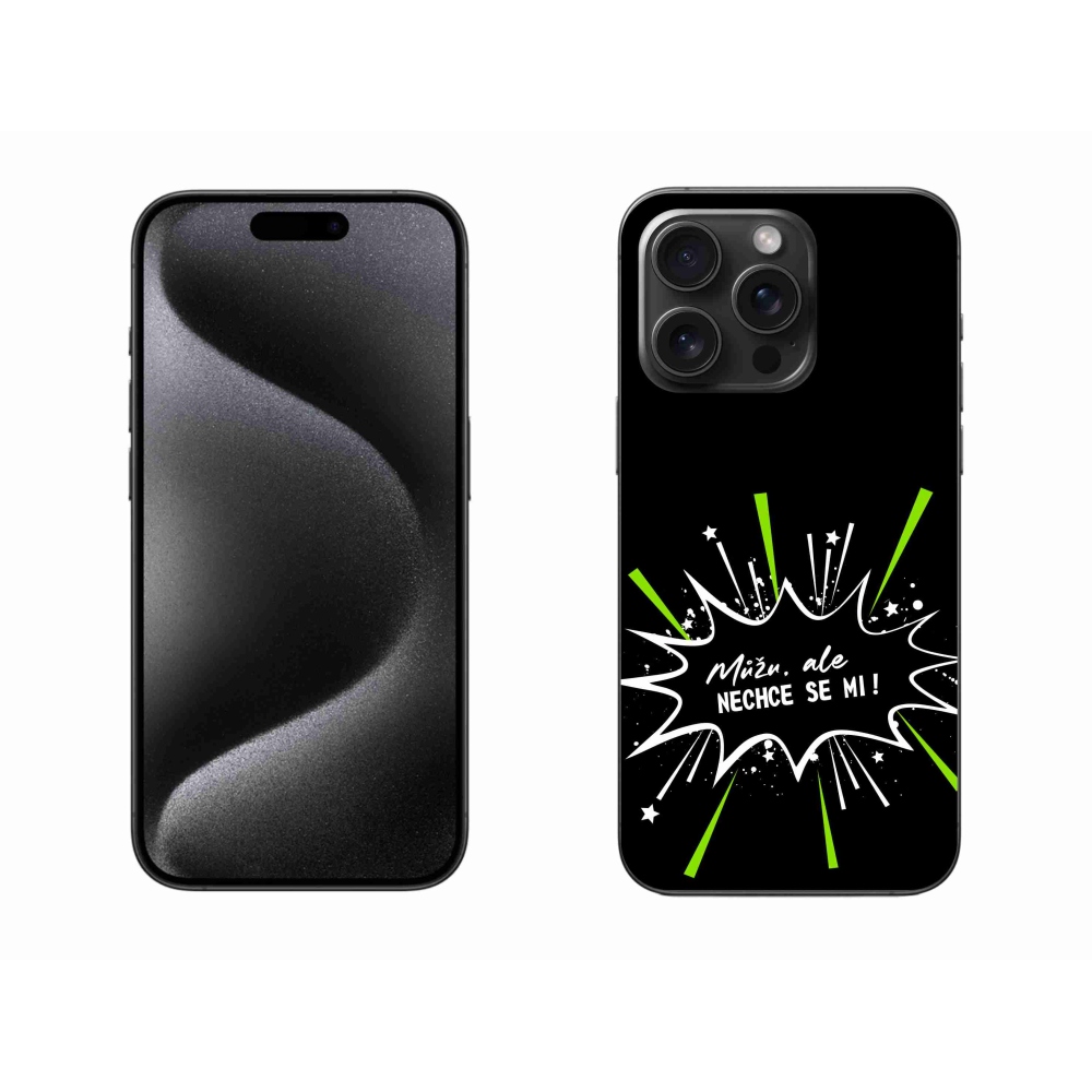 Gélový kryt mmCase na iPhone 15 Pro Max - vtipný text 11 čierne pozadie