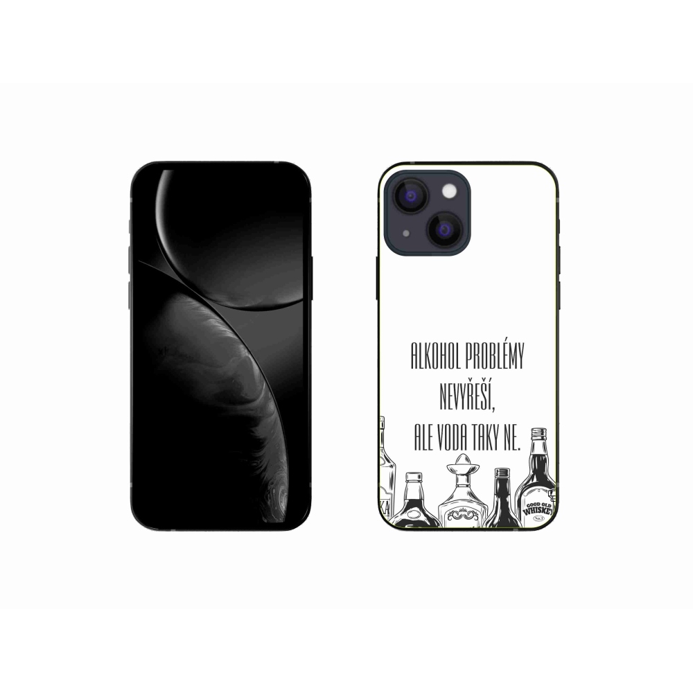 Gélový kryt mmCase na iPhone 13 mini 5.4 - vtipný text biele pozadie