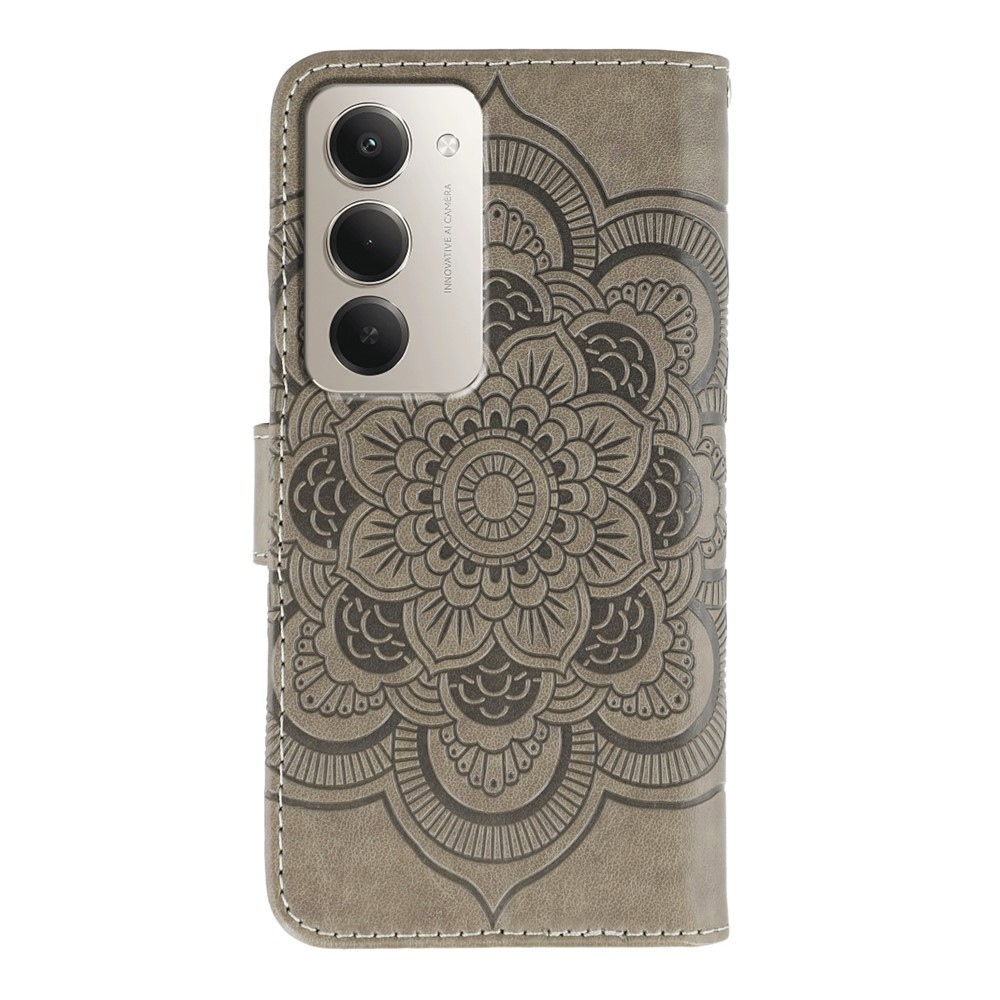 Mandala knižkové púzdro na Xiaomi Redmi 15 5G - šedé